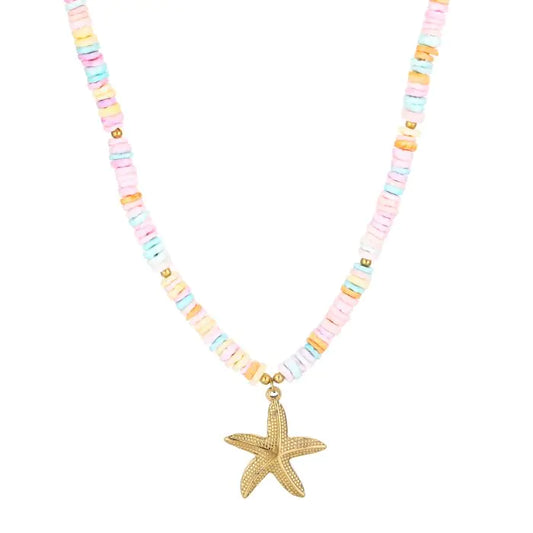 Steentjes ketting met zeester