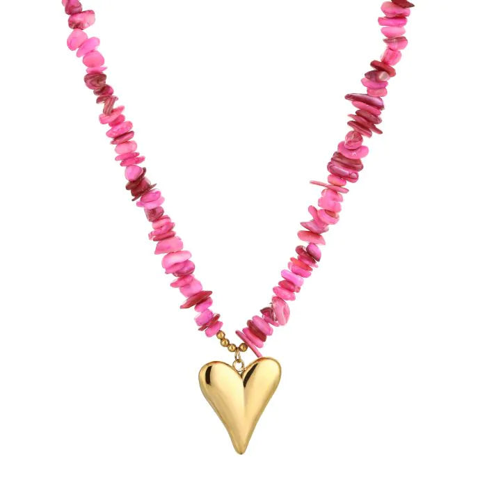 Steentjes ketting met hart