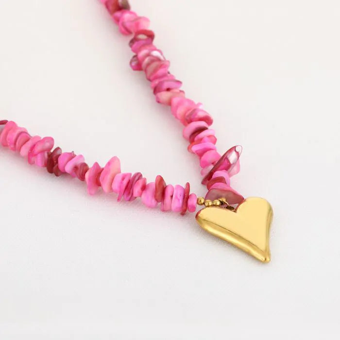Steentjes ketting met hart