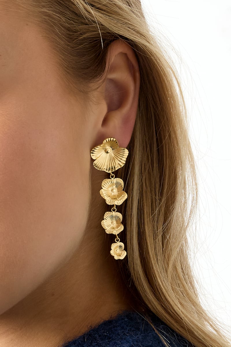 Oorbellen met hanger, bloem, casual, dagelijks, bijeenkomst/feest, eenvoudige serie, damessieraden