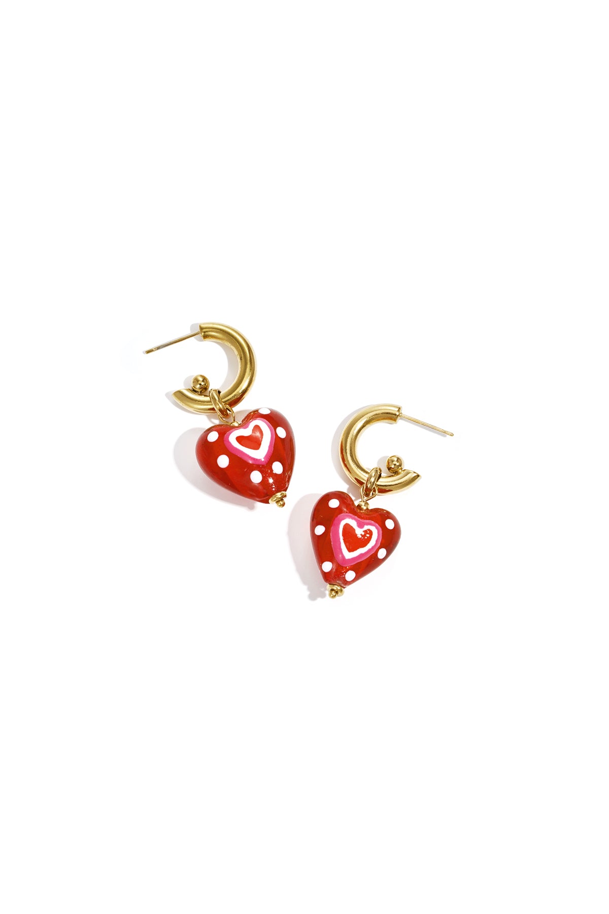 Roestvrijstalen oorbellen met hartvormige hanger, casual, dagelijks en romantisch, dames sieraden