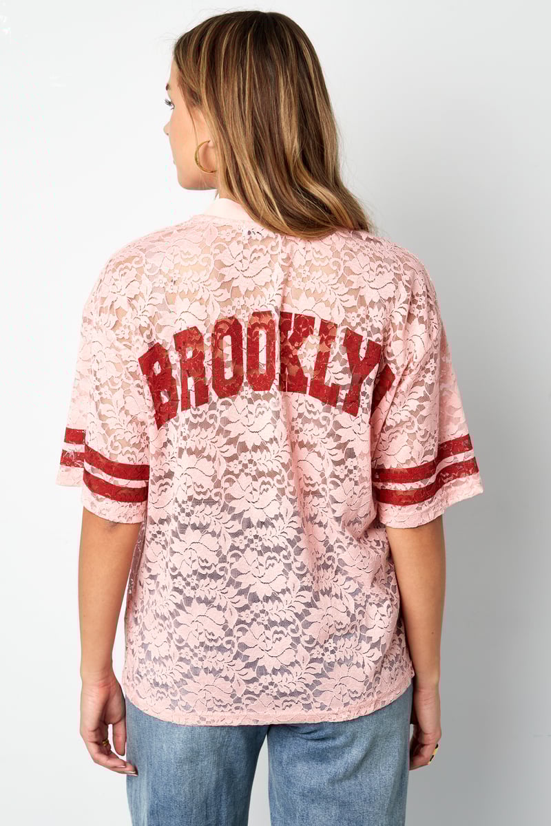 V-hals kant Amerikaans T-shirt