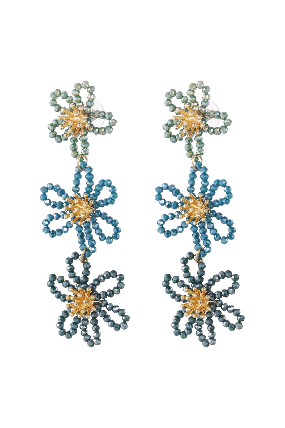 Flower party statement oorbellen - oranje/paars