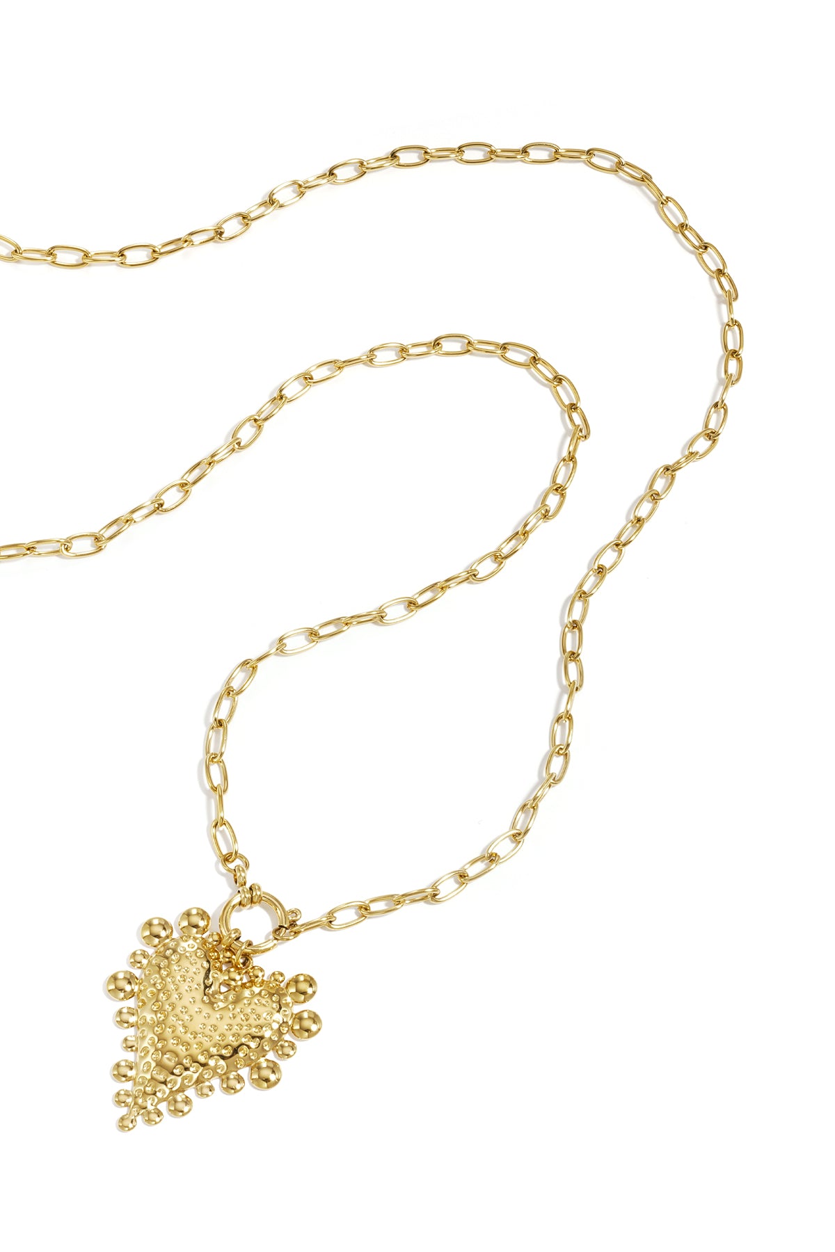 Gelaagde ketting met chunky hart charm